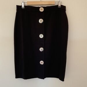 Elegant Black Button-Front Skirt